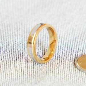 Gold & Silver Titanium Ring (Size #5)